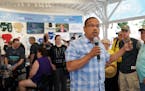 U.S. Rep. Keith Ellison, who's running for state attorney general, spoke with fairgoers Saturday. ] ANTHONY SOUFFLE &#xef; anthony.souffle@startribune