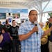 U.S. Rep. Keith Ellison, who's running for state attorney general, spoke with fairgoers Saturday. ] ANTHONY SOUFFLE &#xef; anthony.souffle@startribune