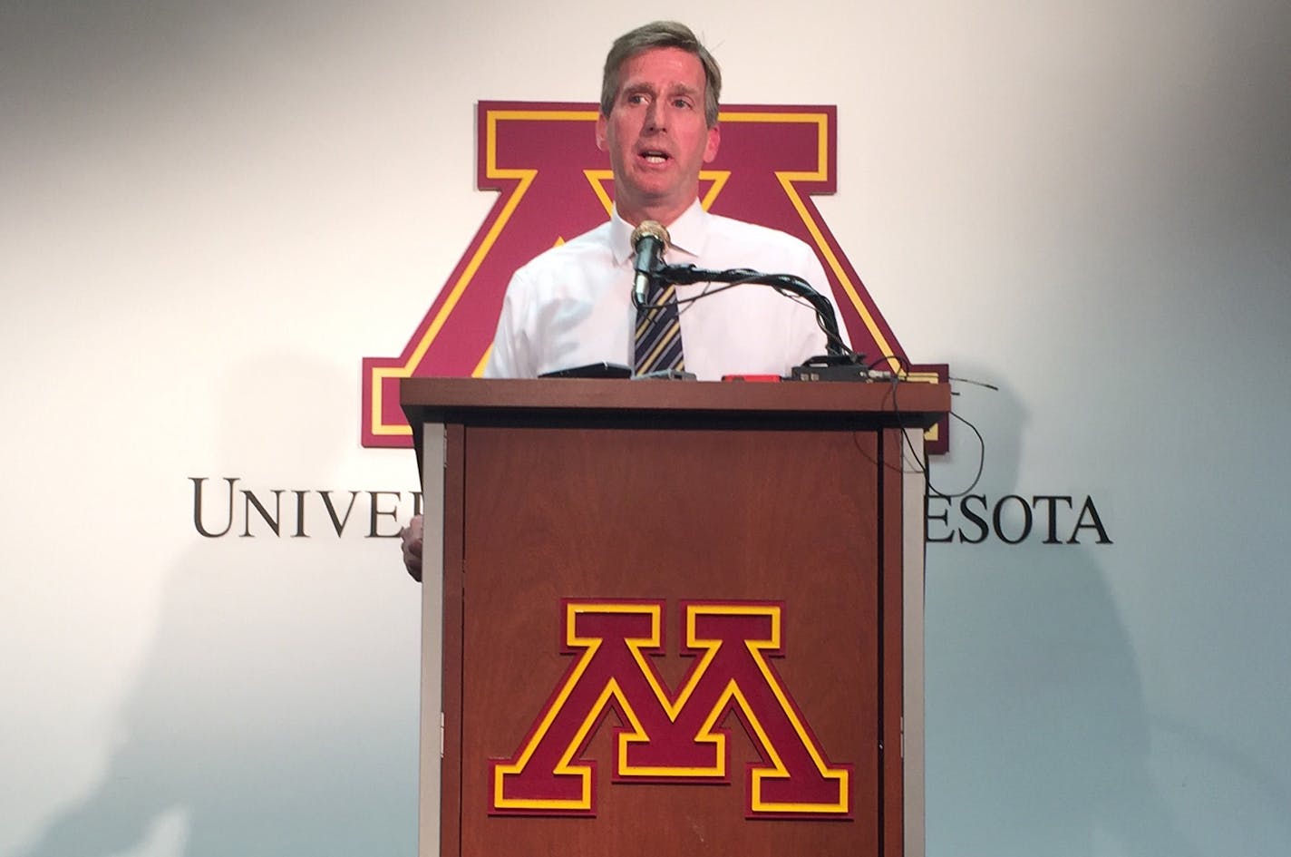 University of Minnesota Athletic director Mark Coyle during a press conference about the firing ofhead wrestling coach J Robinson ORG XMIT: MIN1609071654100134