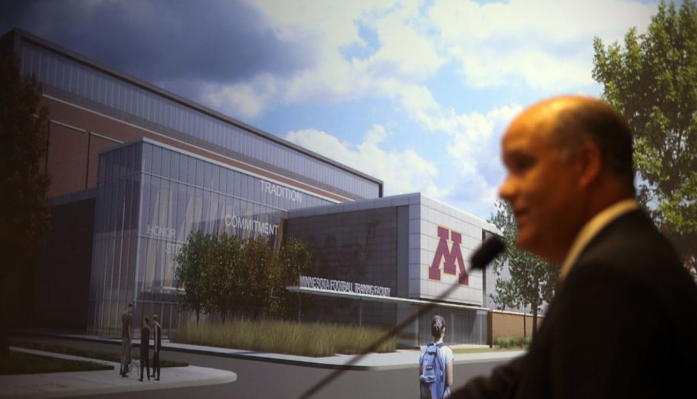 University of Minnesota athletic director Norwood Teague presented the much-awaited, proposed $190 million facilities plan to media members at the McNamara Alumni Center on the University of Minnesota campus Wednesday, July 10, 2013, in Minneapolis, MN.