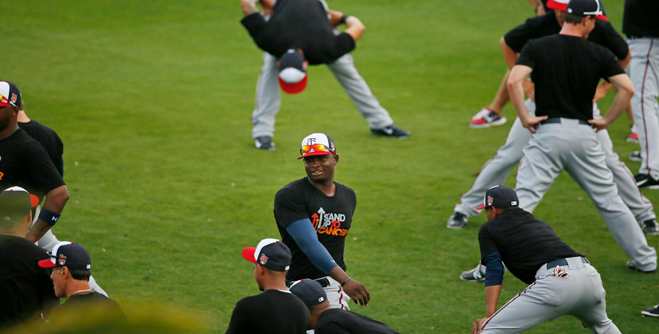 Miguel Sano and teammates warmed up in Fort Myers.