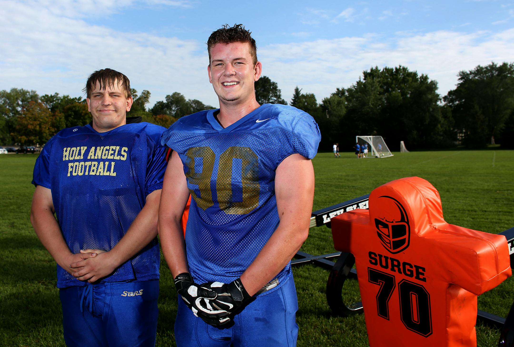 Holy Angels captains Erik Nygren, left, and Jake Pierce have continued to play well through personal hardship. (Kyndell Harkness, Star Tribune)