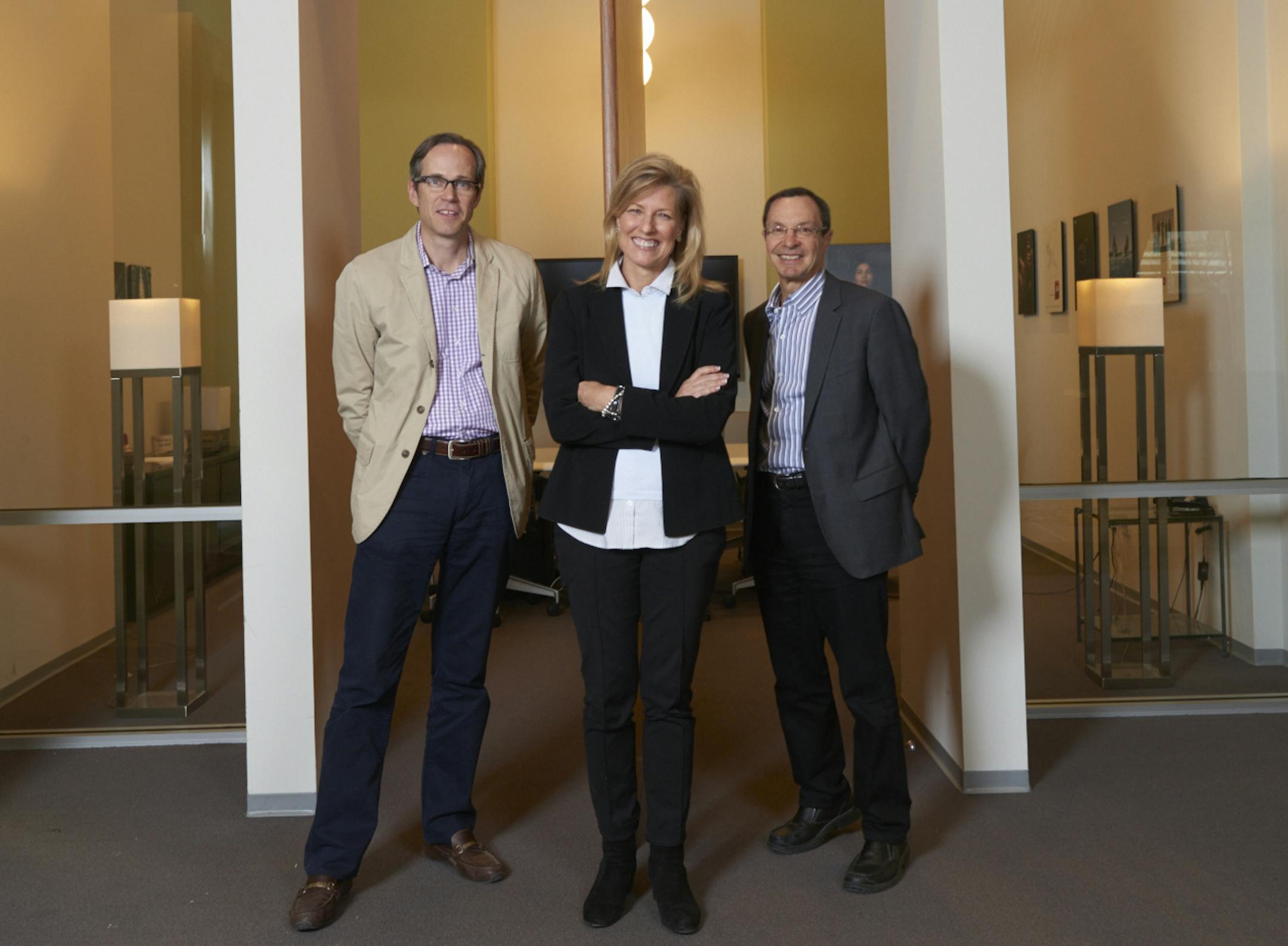 Marketing executives Doug deGrood (left), Teresa McFarland and Tom Gabriel of expanding Gabriel deGrood Bendt (GdB).