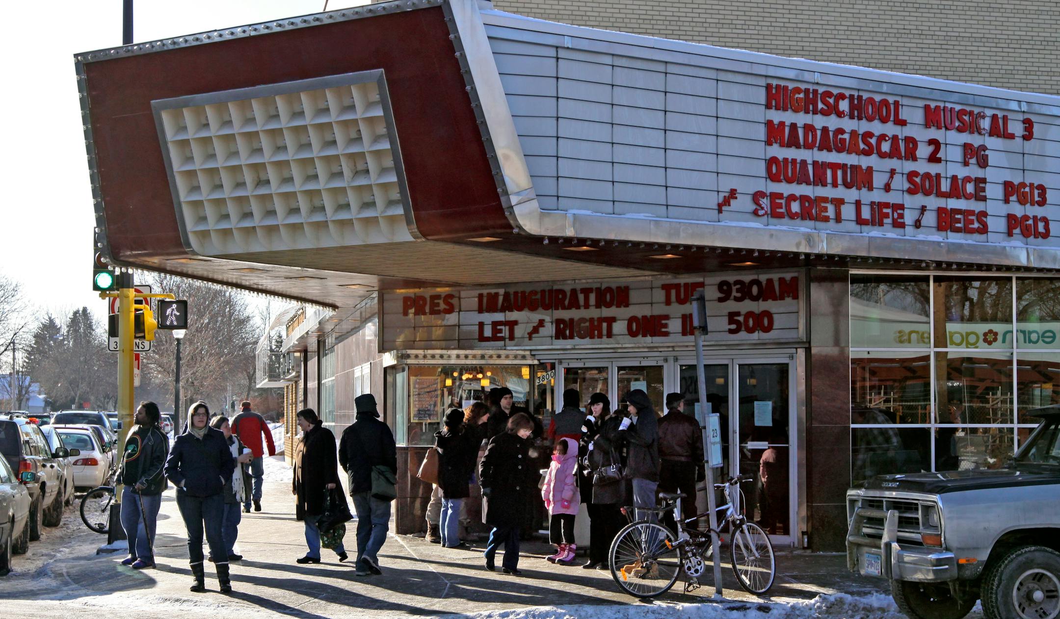At least several hundred people were turned away at the Riverview Theater for the Obama inauguration screening.