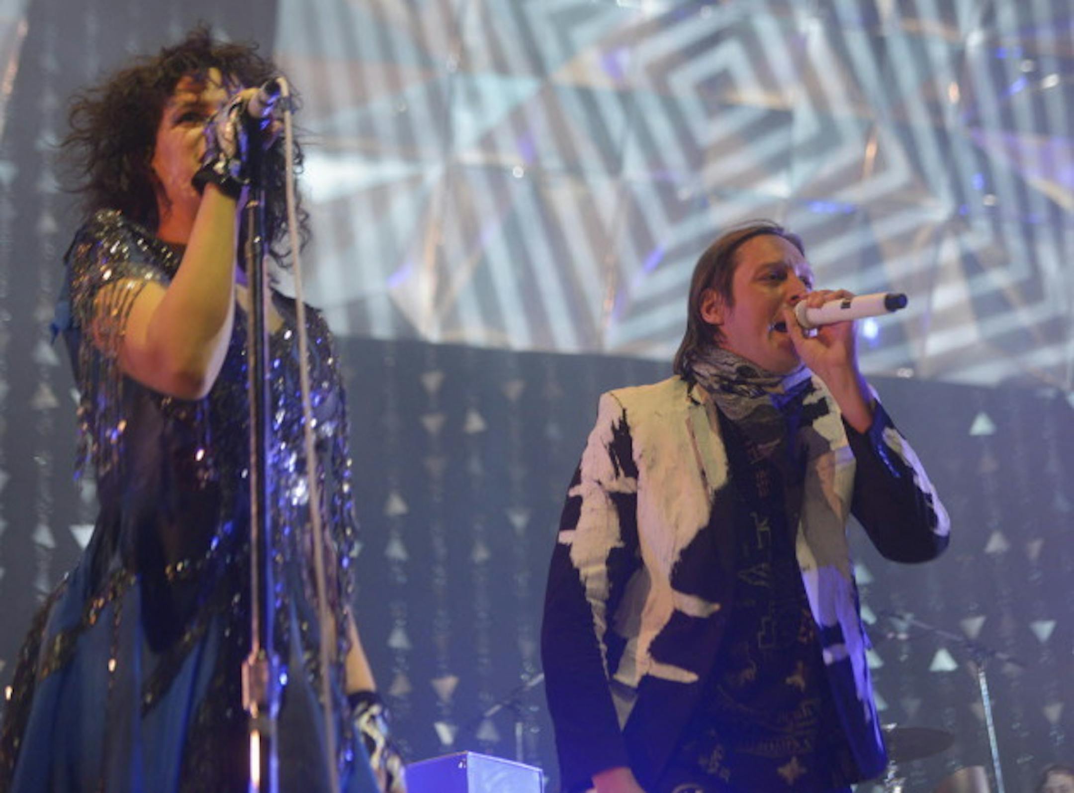 Regine Chassagne and Win Butler at Target Center in 2014. / Star Tribune file