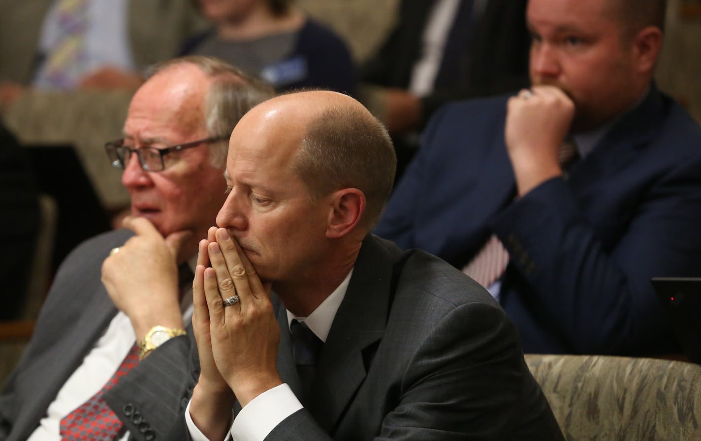 Senator Paul E. Gazelka , assistant minority leader in the senate watched the voting on the agriculture and environment bill that wound up passing in its original form.