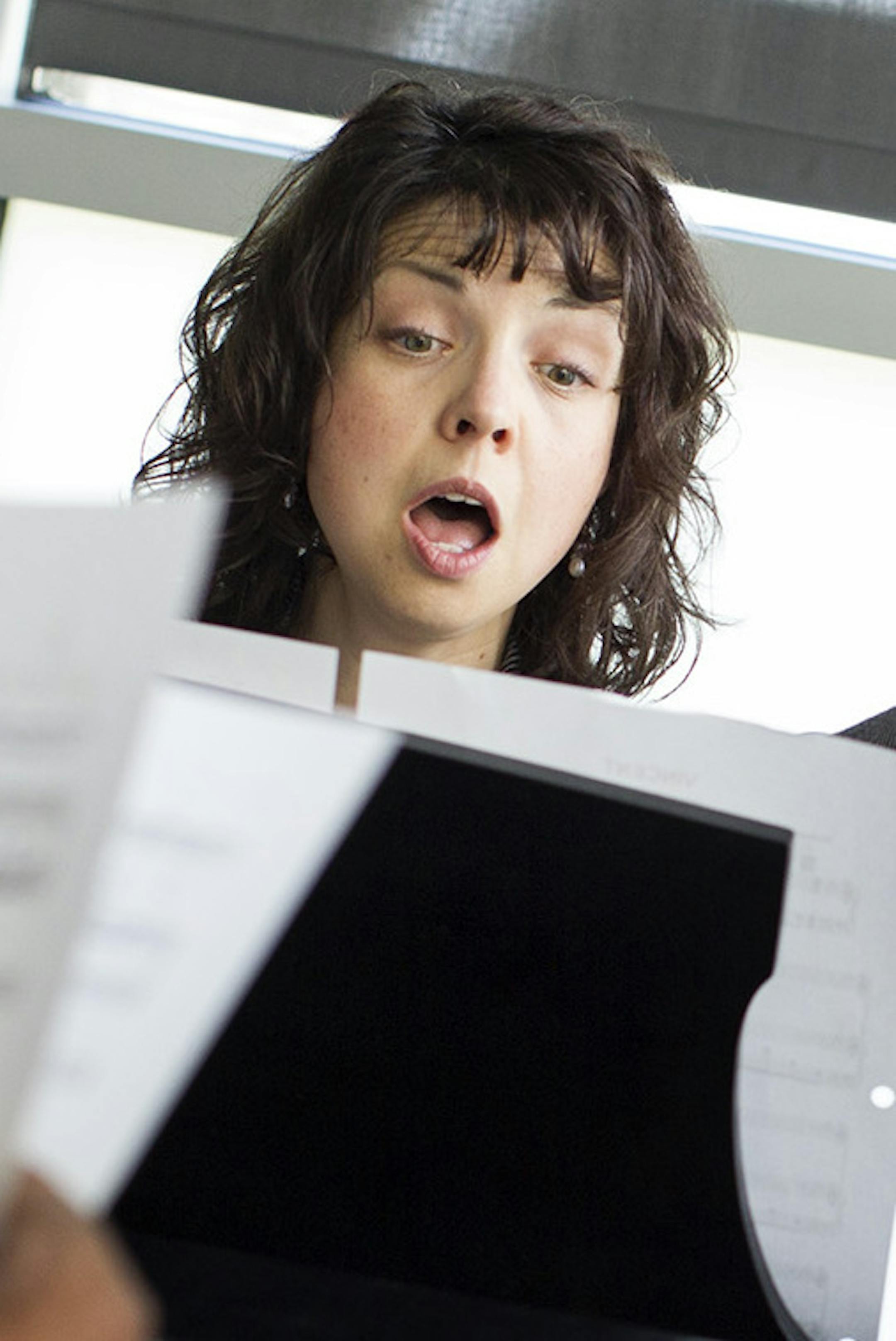 Voice instructor Andrea Leap leads her class of four in Singing Basics at MacPhail Center for Music in Minneapolis July 15, 2014. (Courtney Perry/Special to the Star Tribune)