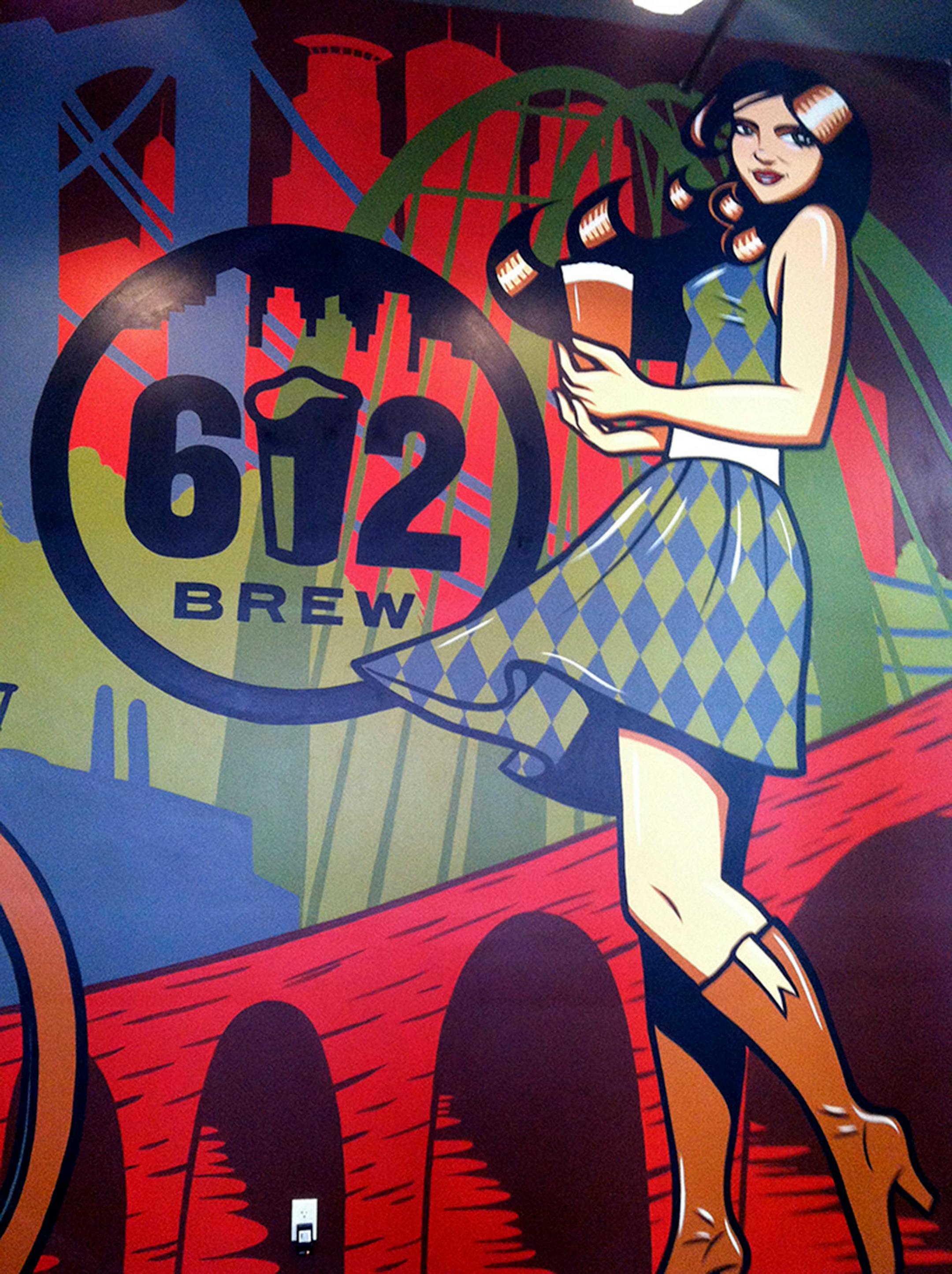 The everywhere artist, Adam Turman, His clean, dynamic murals crawl up the sides of breweries, in elementary schools, the lobby of downtown Minneapolis' hip, new hotel. He boasts T-shirts and pint glasses and posters. He's even created a jigsaw puzzle.