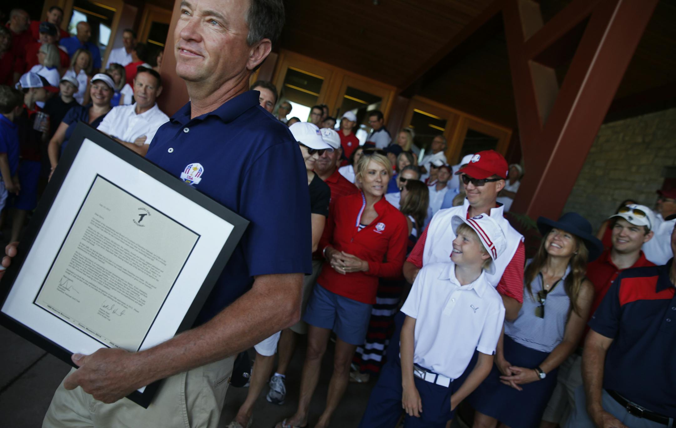 Davis Love will captain the 2016 Ryder's Cup team. He received an honorary membership to the Hazeltine golf course which will host the event.] Richard Tsong-Taatarii/rtsong-taatarii@startribune.com