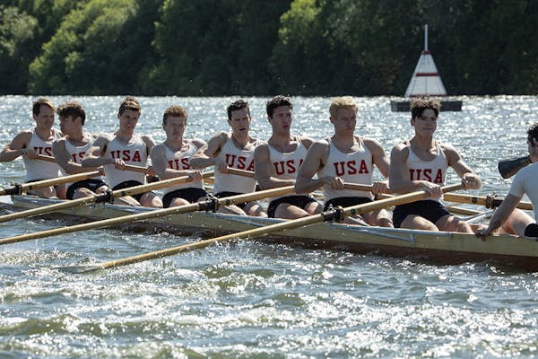 “The Boys in the Boat,” directed by George Clooney, is about an American rowing team’s will at the Summer Olympics in Nazi Germany.