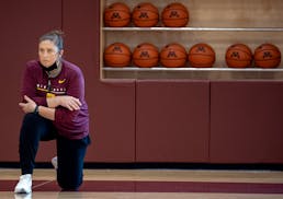 Gophers women's basketball Head Coach Lindsay Whalen led practice, Tuesday, September 28, 2021 at the University's Athletes Village in Minneapolis, MN