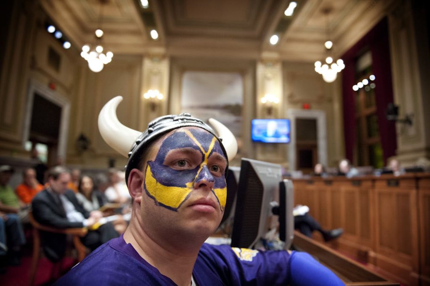 Tom Nickerson was at the Minneapolis City Council meeting with other Vikings fans.