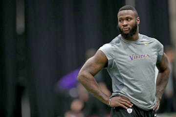 Minnesota Vikings newly acquired running back Latavius Murray worked out at Winter Park in April.