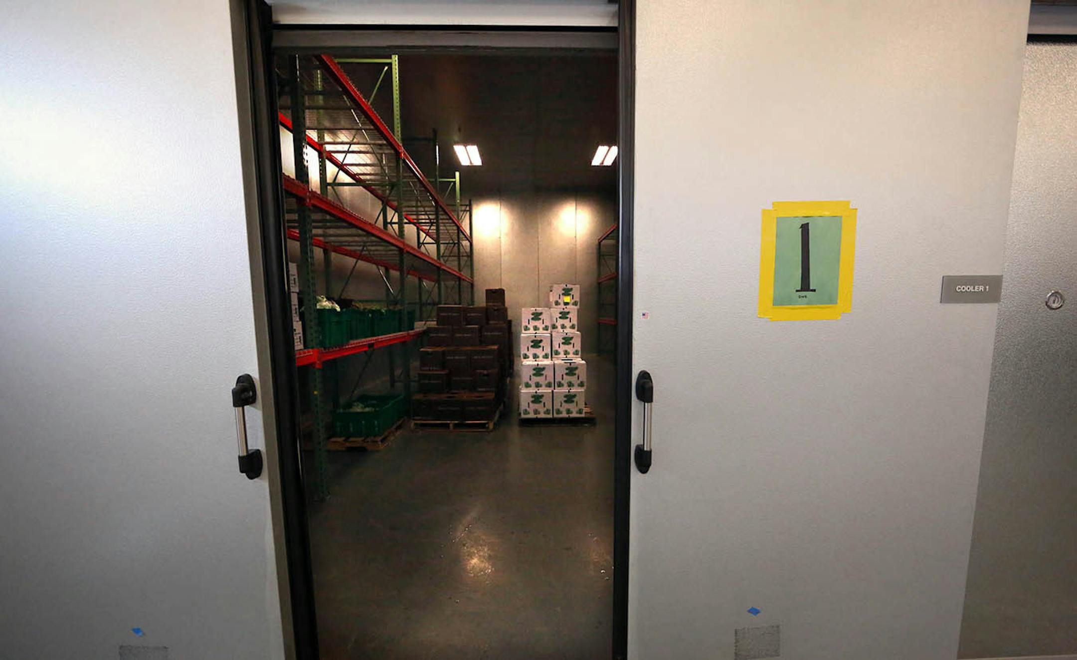 Large coolers keep produce fresh at The Good Acre in Falcon Heights.