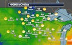 Partly sunny and not as windy Monday - Heavier rain expected Monday Night into Wednesday
