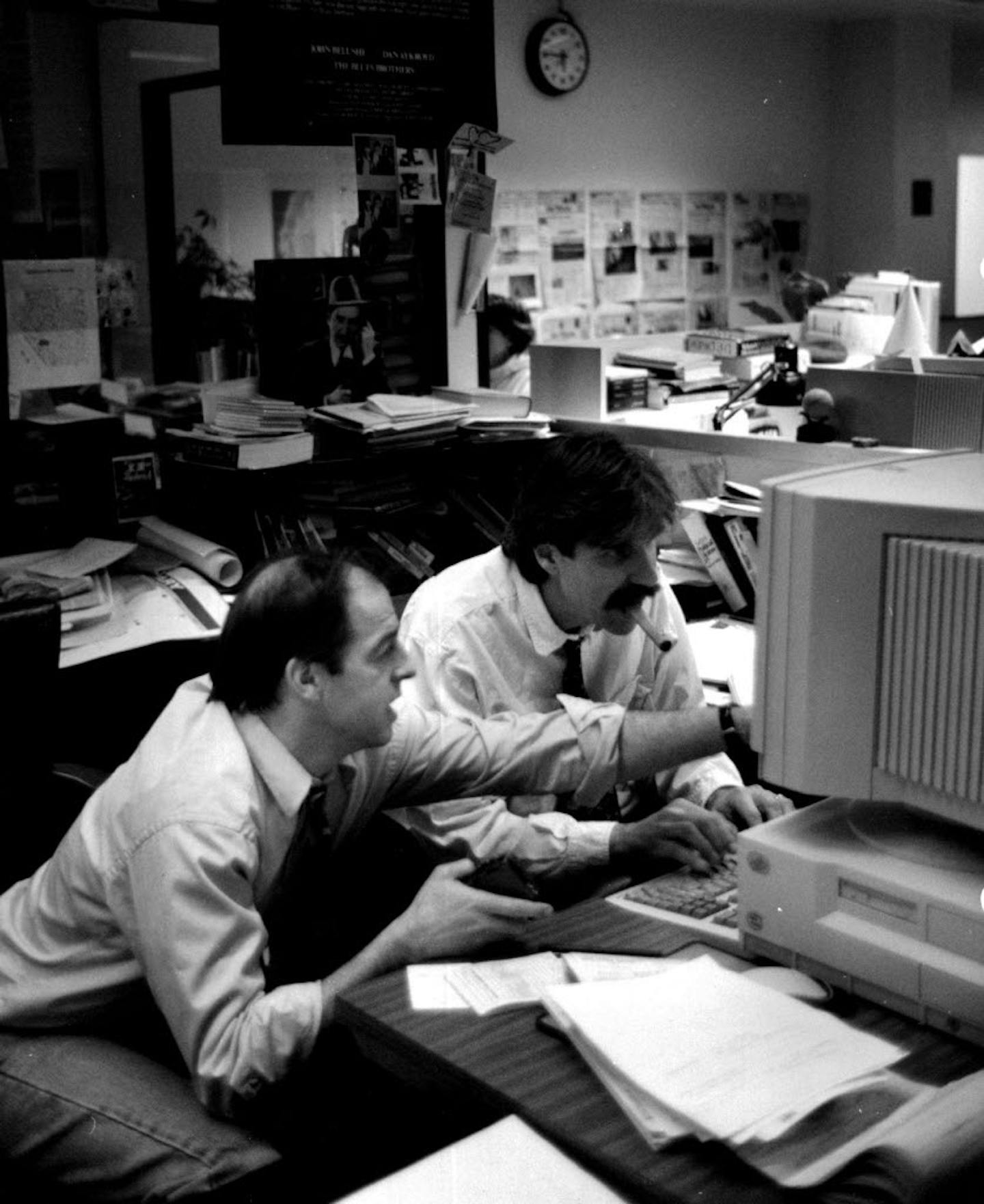 Star Tribune investigative journalists Chris Ison and Paul McEnroe in 1995. Photo by David Brewster.