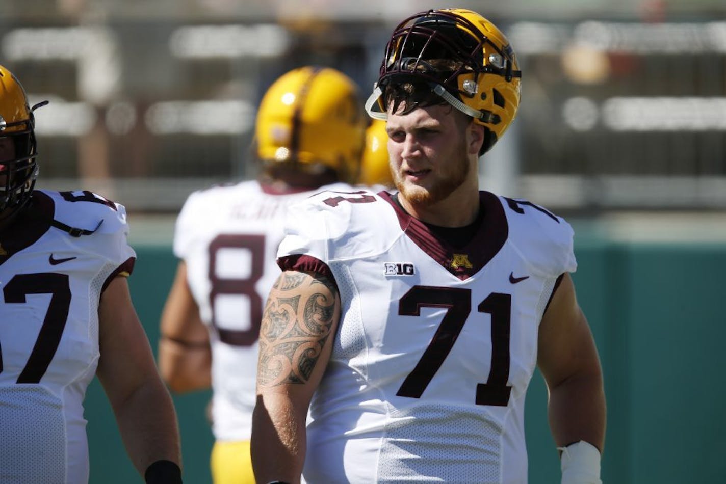 Minnesota Golden Gophers offensive lineman Tyler Moore.