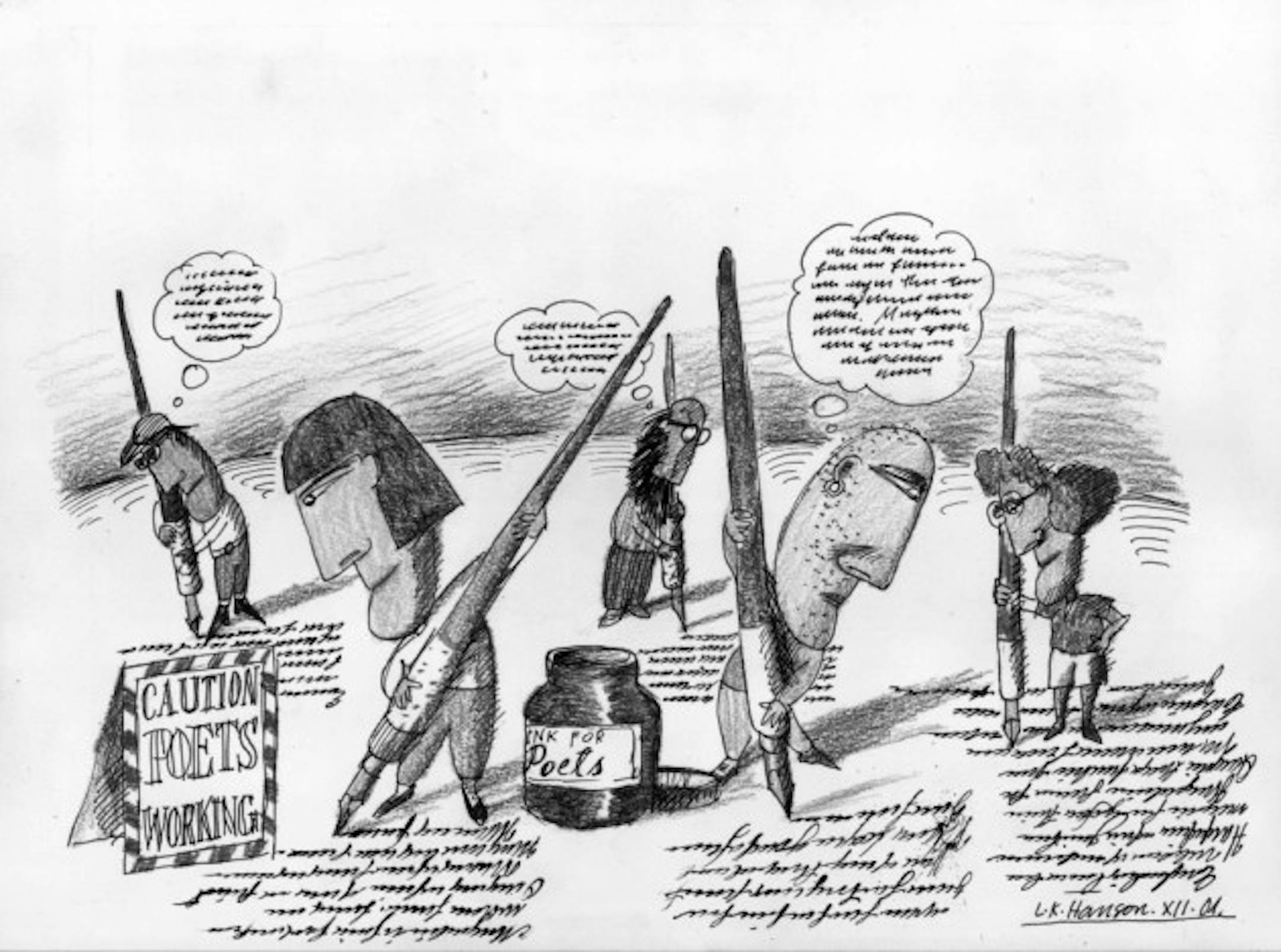 Poets at work! Star Tribune illustration by L.K. Hanson