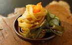 CreditL Dan West &#xec;Destarched&#xee; Egg Noodles with Cucumber-Wakame Salad