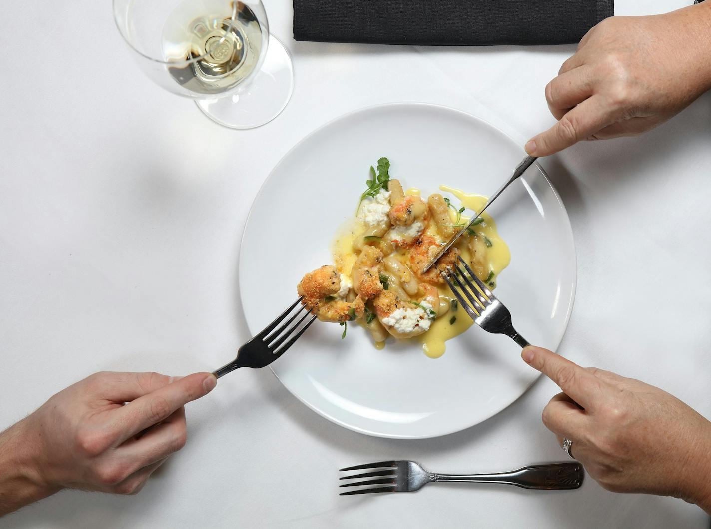 In many restaurants, snitching food from companions' plates is a time-honored behavior.