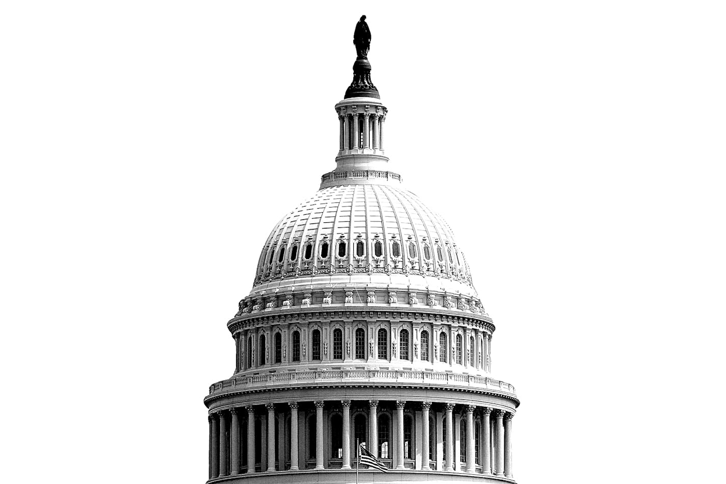 USA Capitol Isolated on white.