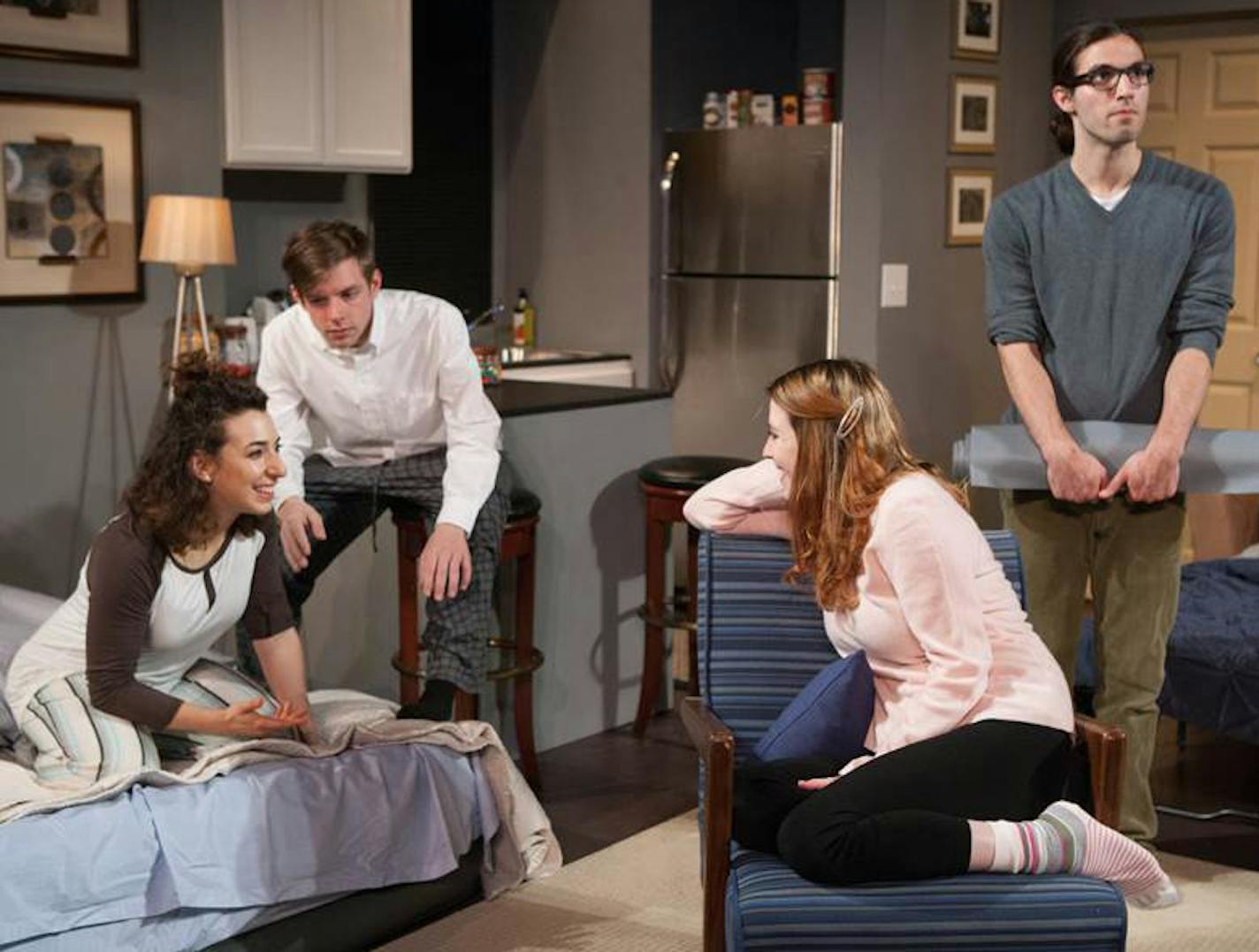 From left to right, Miriam Schwartz, Michael Torsch, Adelin Phelps, and Michael Hanna in "The Bad Jew&#xee;. credit: Sarah Whiting