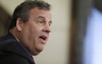 New Jersey Gov. Chris Christie speaks at a news conference in his offices in Trenton, N.J., Monday, May 22, 2017. Christie is touting the state's 4.1 