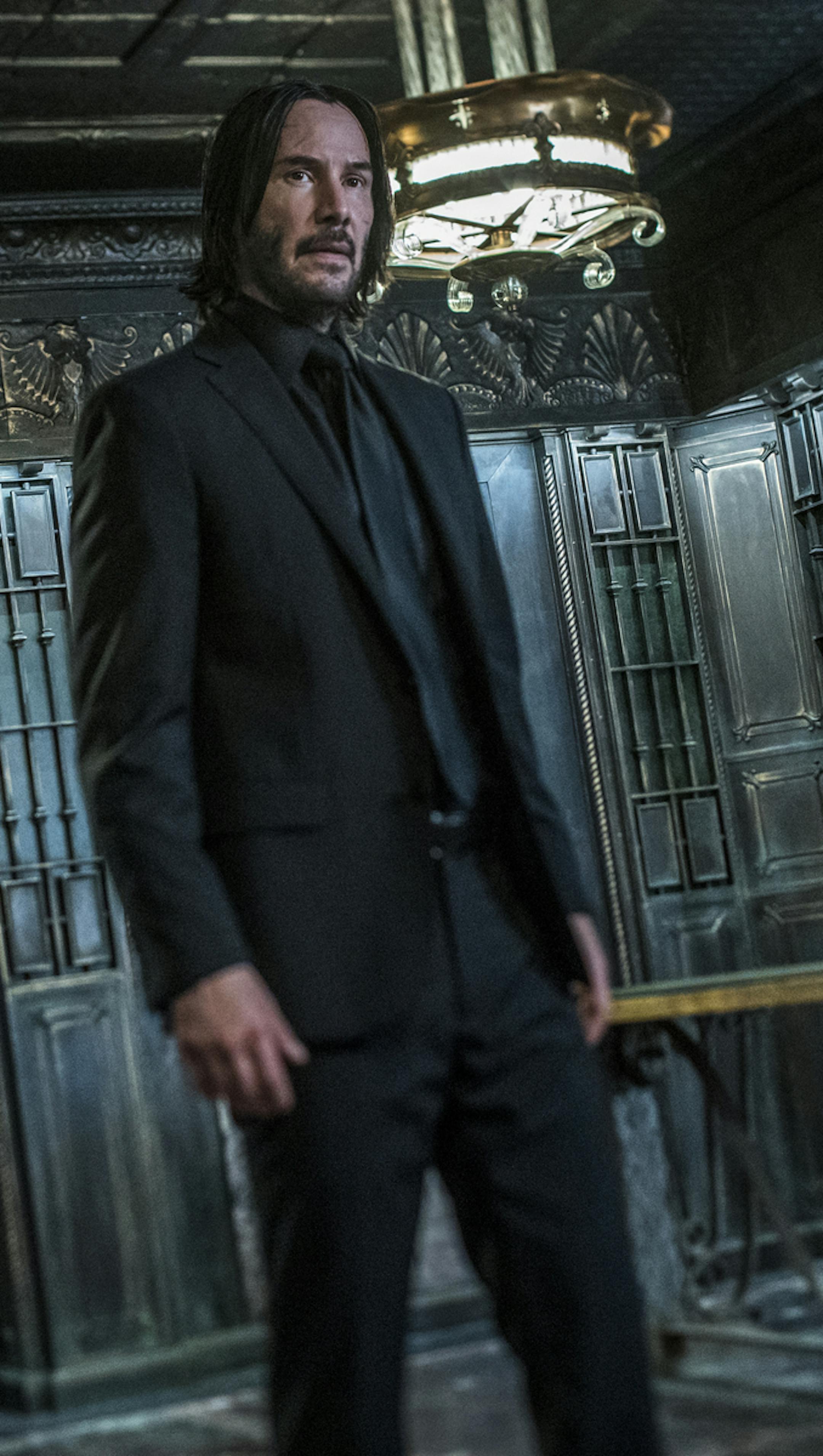 This image released by Lionsgate shows Keanu Reeves in a scene from "John Wick: Chapter 3 - Parabellum." (Niko Tavernise/Lionsgate via AP)