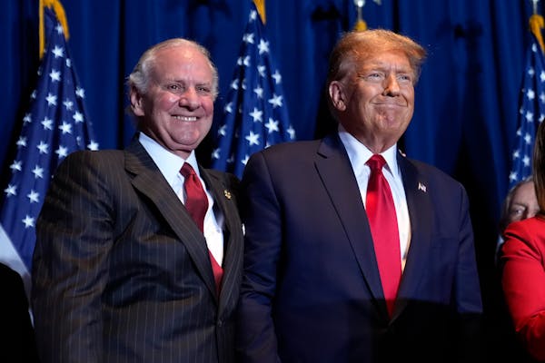 Republican presidential candidate former President Donald Trump stood on stage with South Carolina Gov. Henry McMaster at a primary election night par