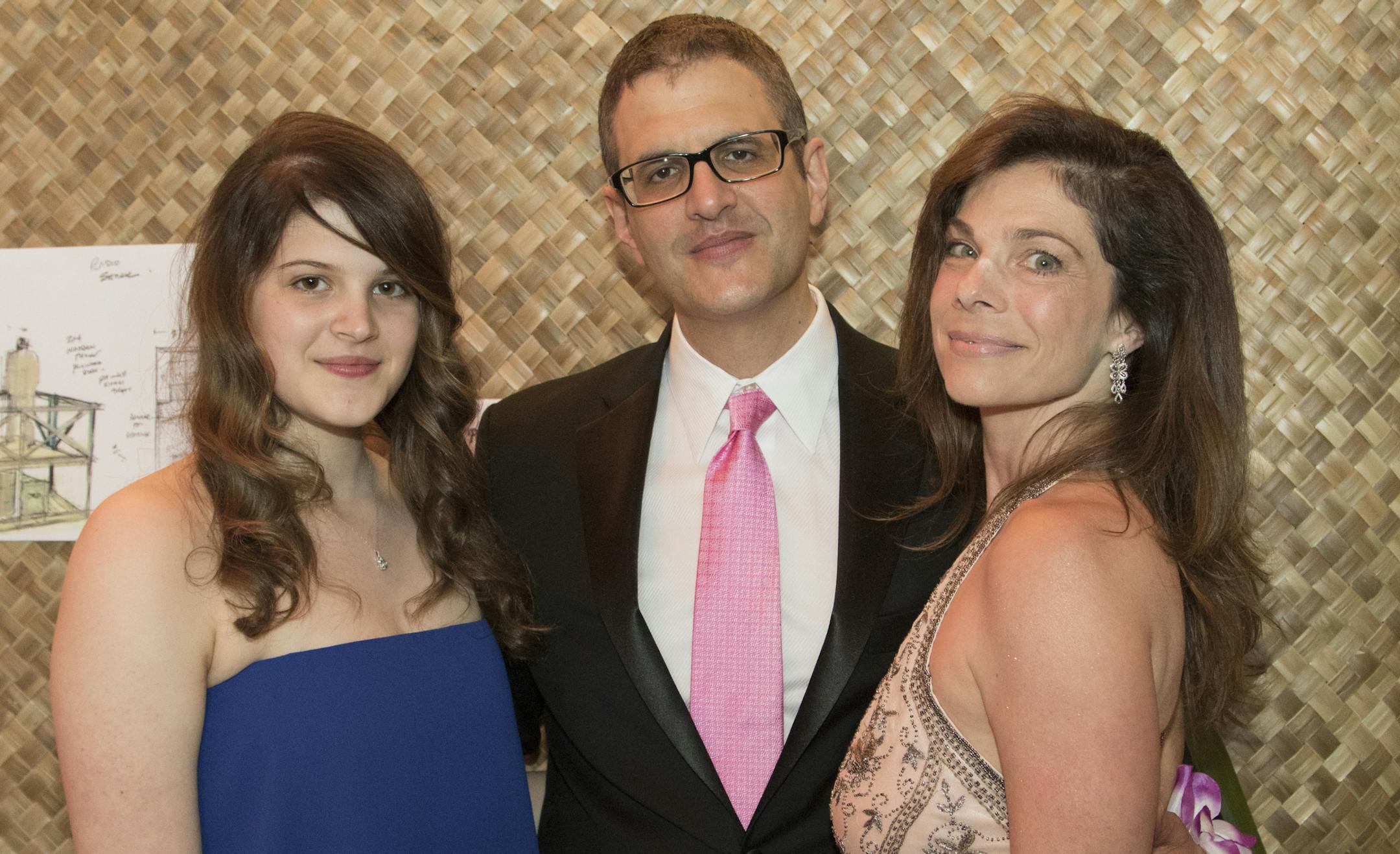Guthrie artistic director Joseph Haj with daughter Samantha and wife Deirdre.