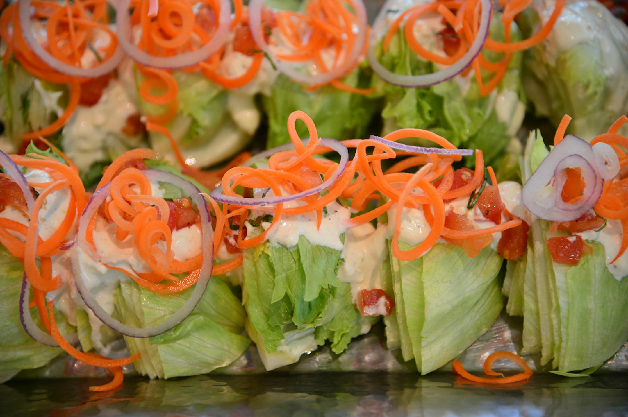 Tthis fresh garden salad display in the Metropolitan Club. ] The Minnesota Twins and Delaware North Sportservice made a pitch of the 2014 food and beverage preview at Target Field in the Metropolitan Club. Richard.Sennott@startribune.com Richard Sennott/Star Tribune Minneapolis, Minn. Tuesday 4/01/2014)
