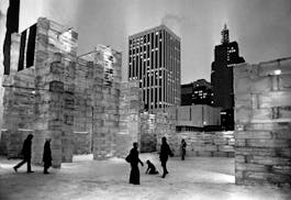 January 24, 1976 The carnival's ice palace, right, at 7th and Minnesota Sts., was dedicated yesterday. January 23, 1976 William Seaman, Minneapolis St