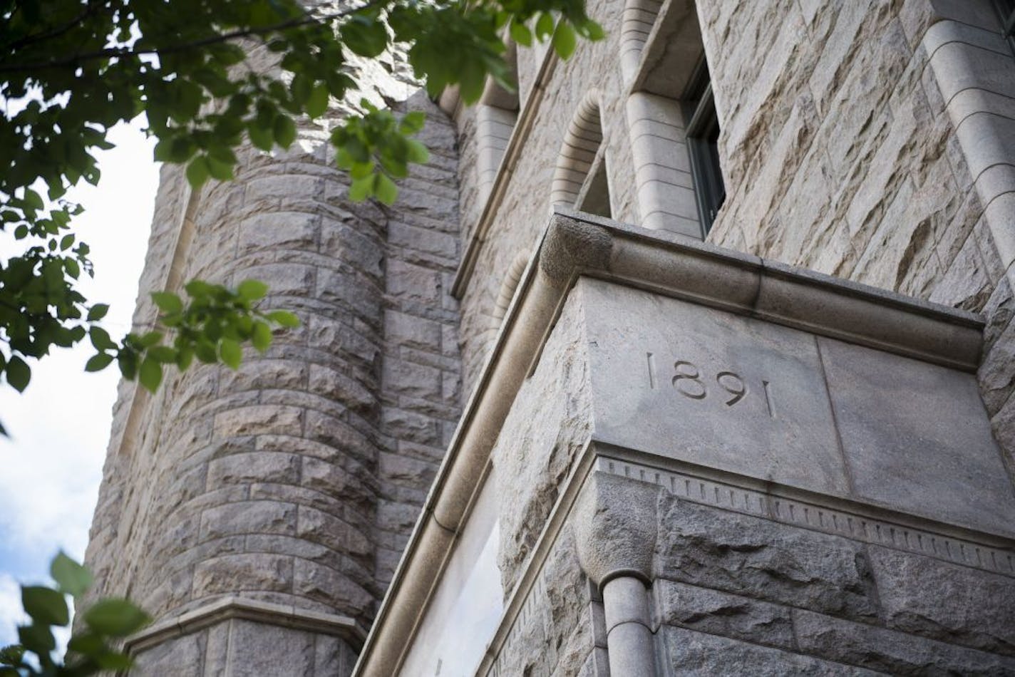 The cornerstone of the Minneapolis City Council building, which was placed in 1891, lies a story up in the building's front side along S 4th St.