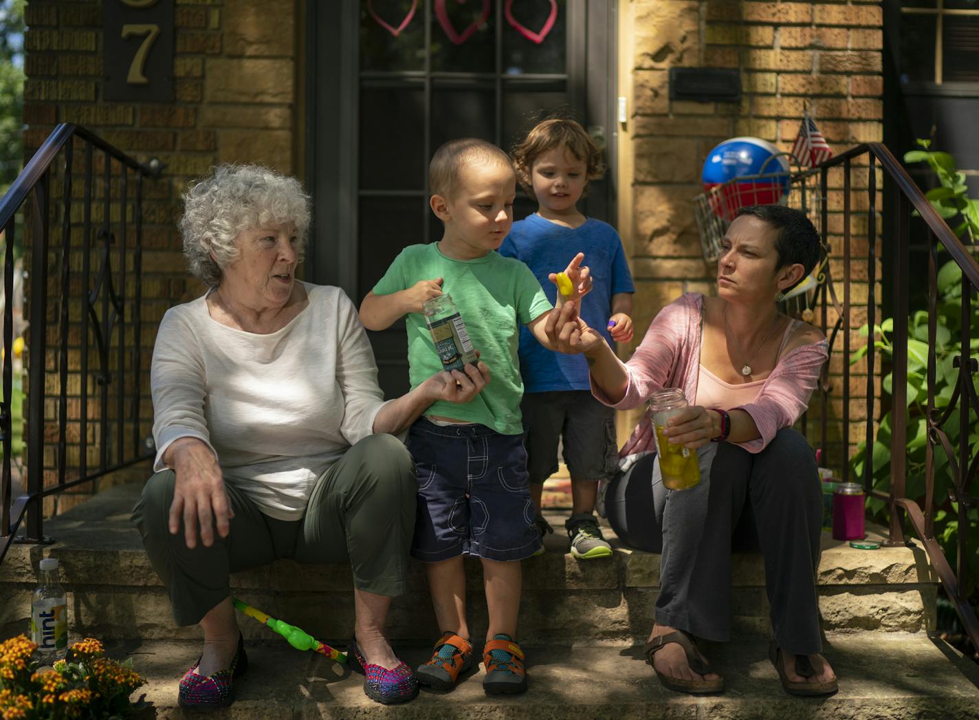 Ricé Davis spent time with her 3-year-old twin grandsons, Jude and Murphy, and their mother, Maggie.