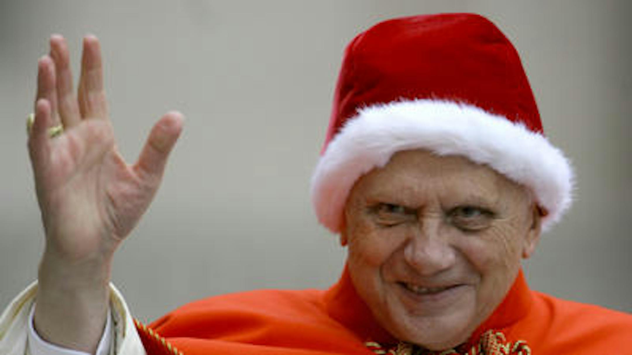 When Pope Benedict XVI appeared in St. Peter's Square one day wearing a "carnauro" - a red hat trimmed in white fur - many people mistook it for a Santa Claus hat.