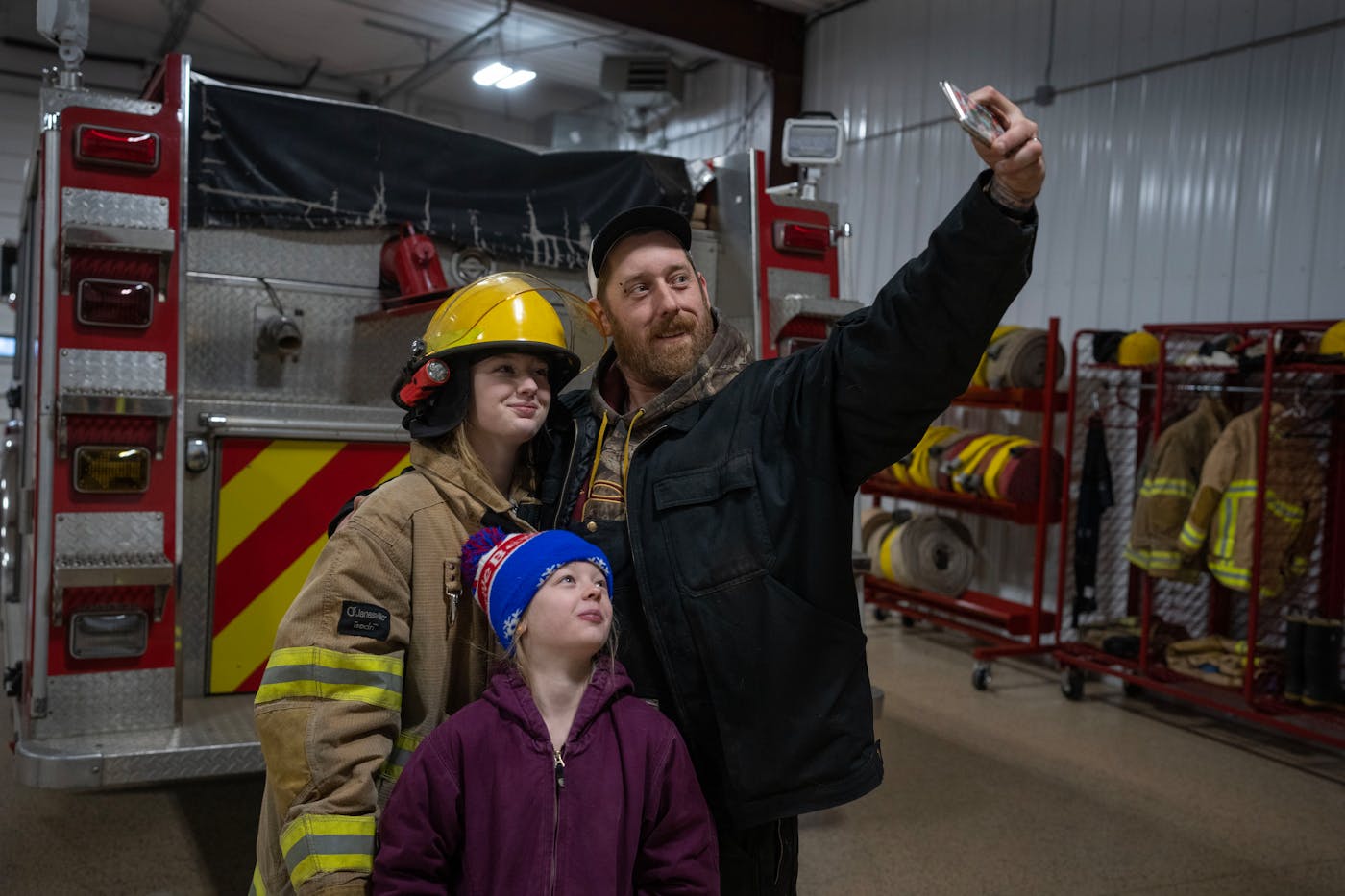 Matt Doughty now trains therapy dogs and is a volunteer firefighter in Remer, Minn. He took his daughters Leah and Madalyn to visit his work. The family enjoys hunting on their land near the Willow River.