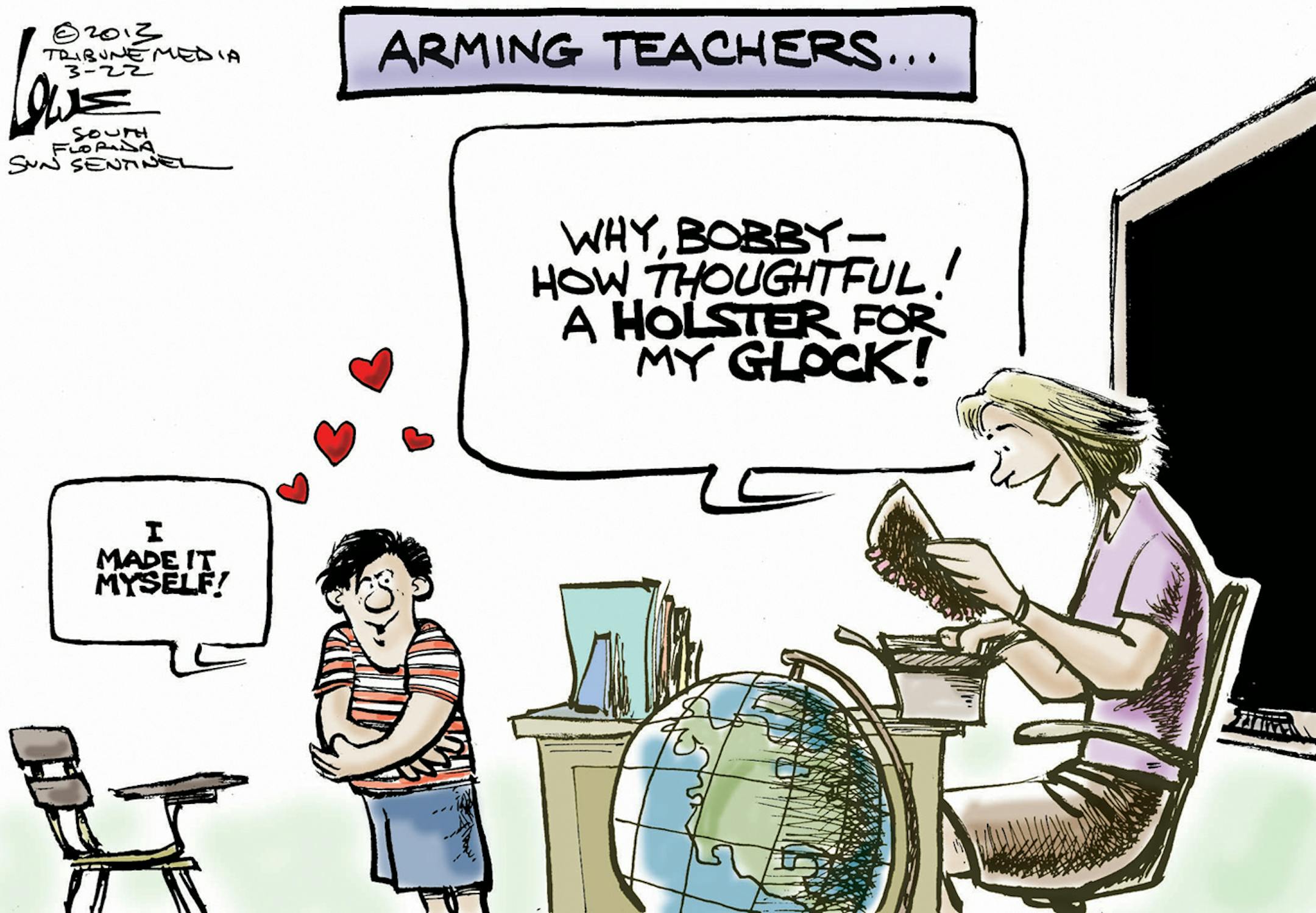 Chan Lowe editorial cartoon for April 2, 2013.