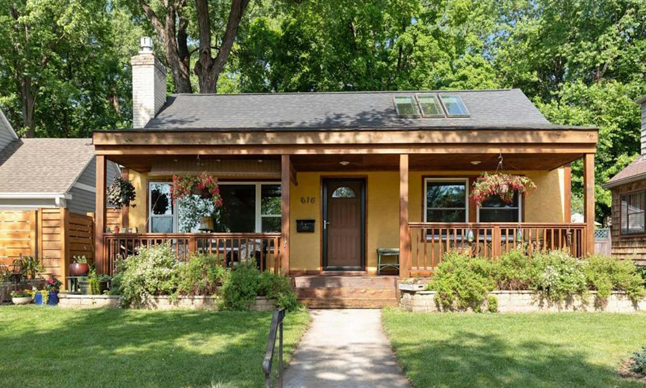 Minneapolis Built in 1940, this three-bedroom, two-bath house located in the Bryn-Mawr neighborhood has 1,829 square feet and features skylights, two fireplaces, hardwood floors, eat-in kitchen, full finished basement, porch, two decks and a two-car detached garage with views of the Minneapolis skyline. Listed by Alex Boylan, Edina Realty, 612-242-9318.