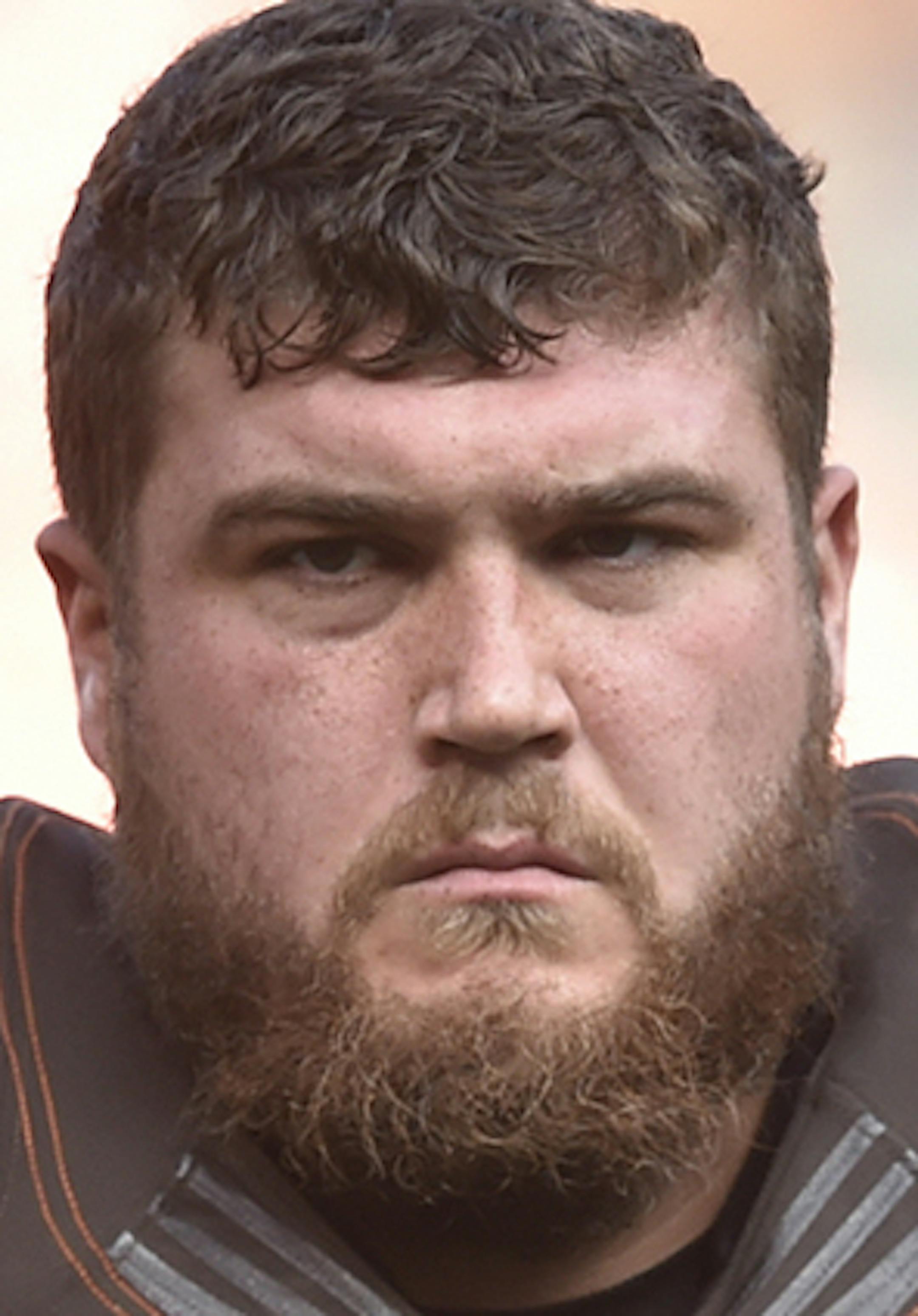 Cleveland Browns offensive guard Spencer Drango (66) walks off the field after an NFL football game against the Tennessee Titans, Sunday, Oct. 22, 2017, in Cleveland. The Titans won 12-9 in overtime. (AP Photo/David Richard) ORG XMIT: CDS