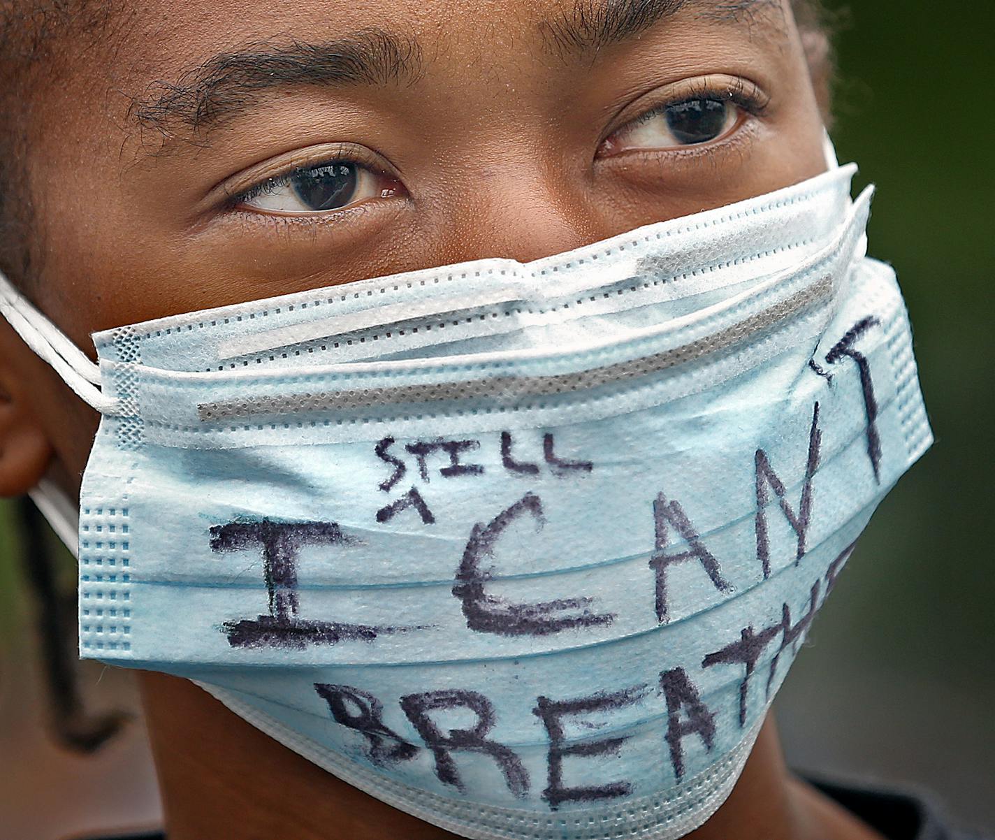 Minnesota State University, Mankato senior Kankemwa Green marched with the protestors. Green is majoring in film and media studies. ] JIM GEHRZ &#xef; james.gehrz@startribune.com / Falcon Heights, MN / August 29, 2015 / 11:00 AM &#xf1; BACKGROUND INFORMATION: Black Lives Matter Minnesota vows to disrupt State Fair's first Saturday by assembling at Hamline Park and marching to the fairgrounds entrance.