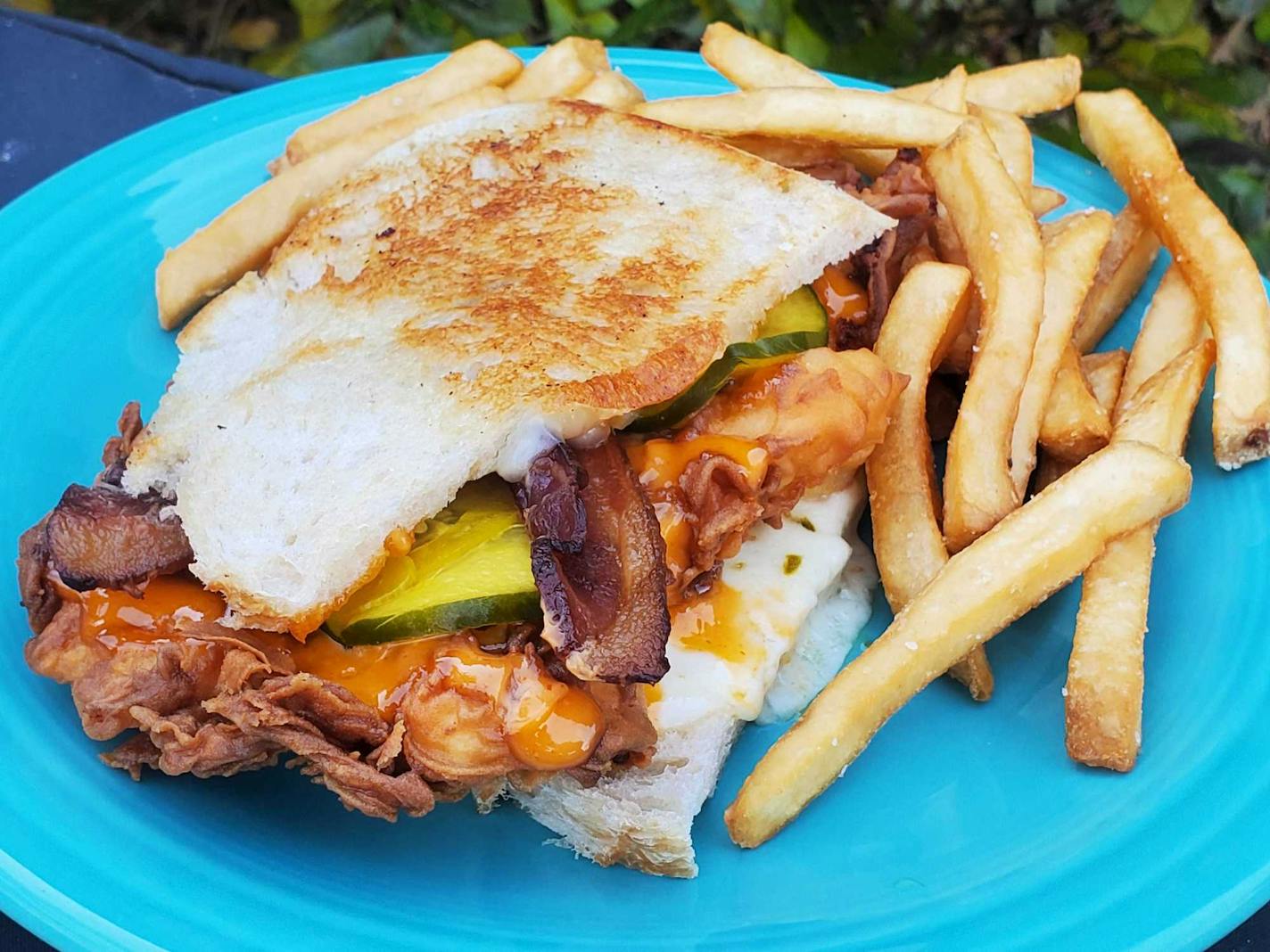 Lake & Irving's fried chicken sandwich.