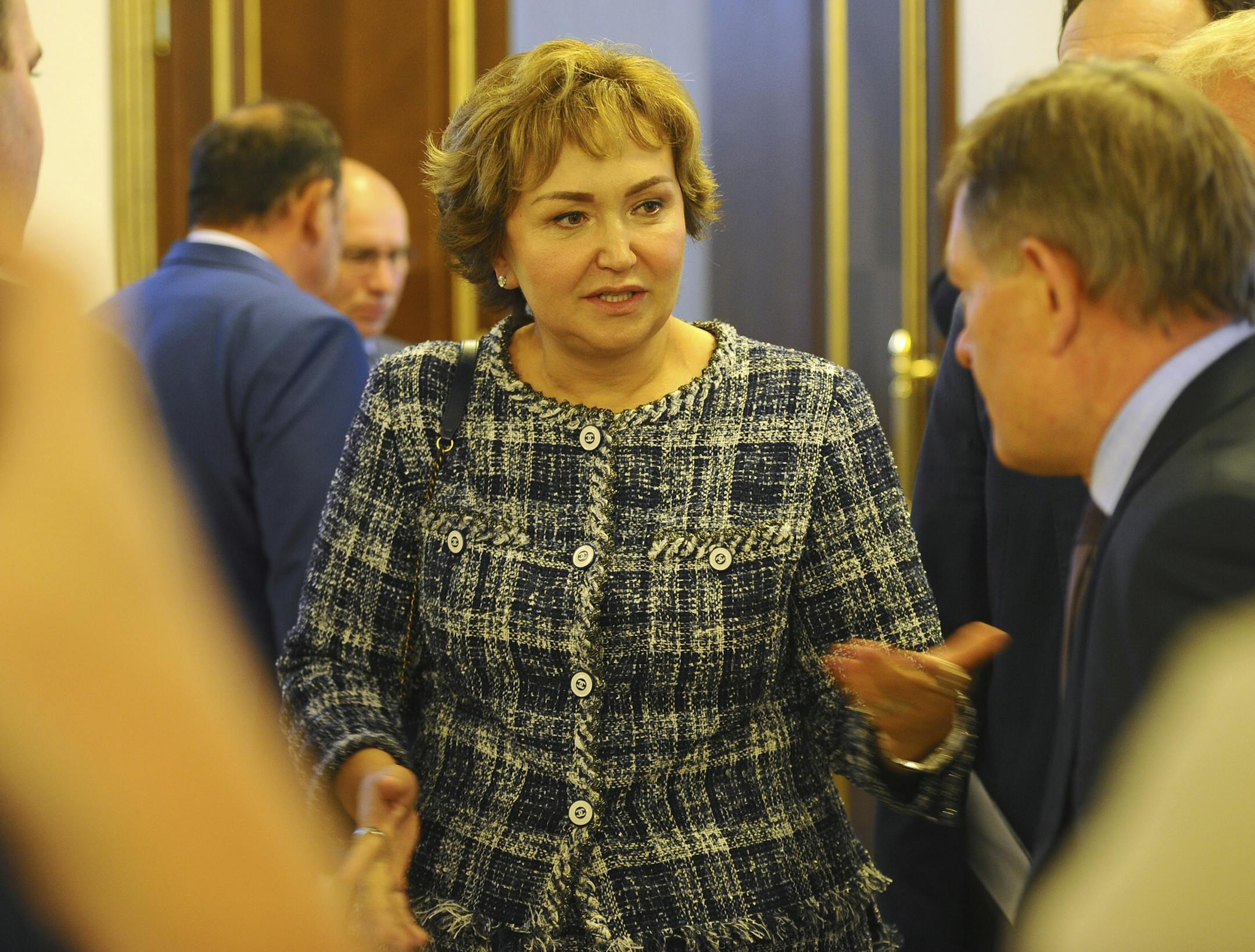 Natalia Fileva, Chairman of the Board of Directors of S7 Group of Companies, during a coffee break at the meeting devoted to the development of transport in the Siberian region. July 03, 2018. Russia, Novosibirsk. Photo credit: Valery Titievsky/Kommersant/Sipa USA(Sipa via AP Images) ORG XMIT: SIPAPRE