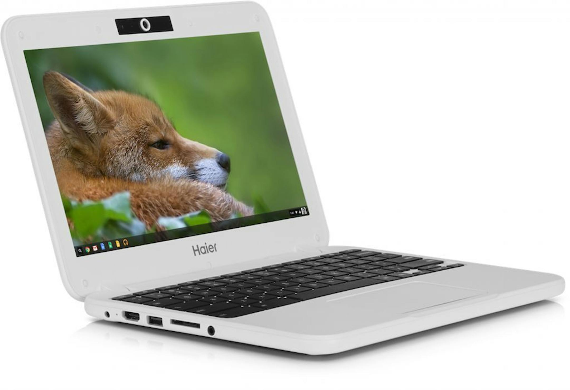 This product image provided by Google shows the Haier Chromebook 11, a $149 laptop running on Google's Chrome operating system. Google is releasing two $149 laptops in an effort to undercut Microsoft�s Windows franchise and drive down already falling personal computer prices.
