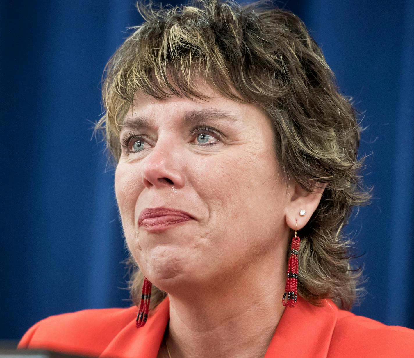 Judge Anne McKeig reared up as she spoke of her Indian heritage and the people that came before her and helped her along the way. ] GLEN STUBBE * gstubbe@startribune.com Tuesday, June 28, 2016 Gov. Mark Dayton announced the appointment of Judge Anne McKeig as Associate Justice of the Minnesota Supreme Court. She replaces Associate Justice Christopher Dietzen who retires at the end of August. She is a descendant of the White Earth Nation and grew up on a reservation near Leech Lake in Federal Dam