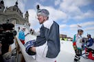 St Paul mayor Chris Coleman skated the Crashed Ice course, Thursday, February 2, 2017 in St. Paul, MN.