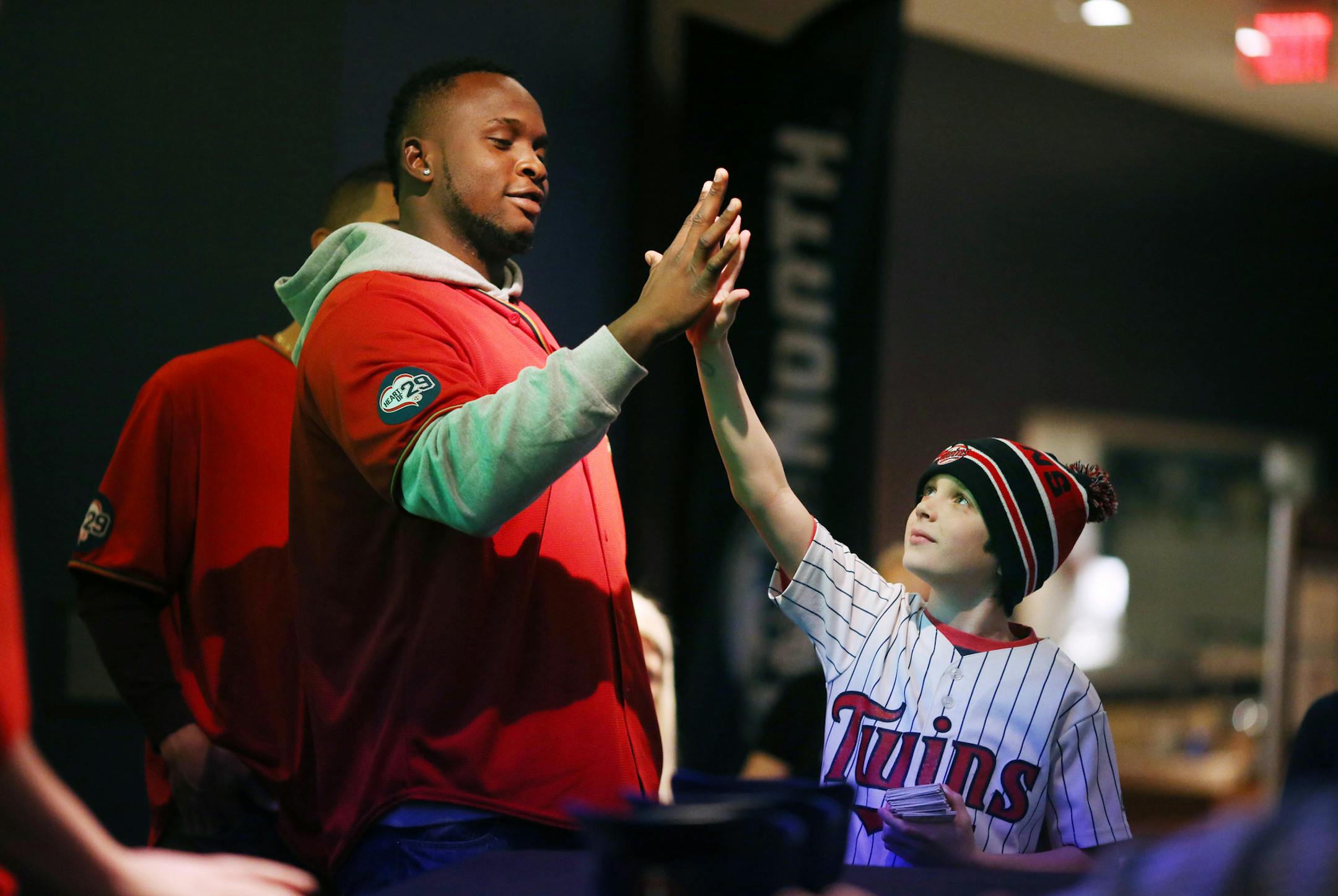 Ten-year-old Jackson Roethler and Miguel Sano at TwinsFest last year.