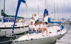 A group of fathers and daughters started an annual sailing trip in 1992 -- they're now on year 25. This photo is from their inaugural year.