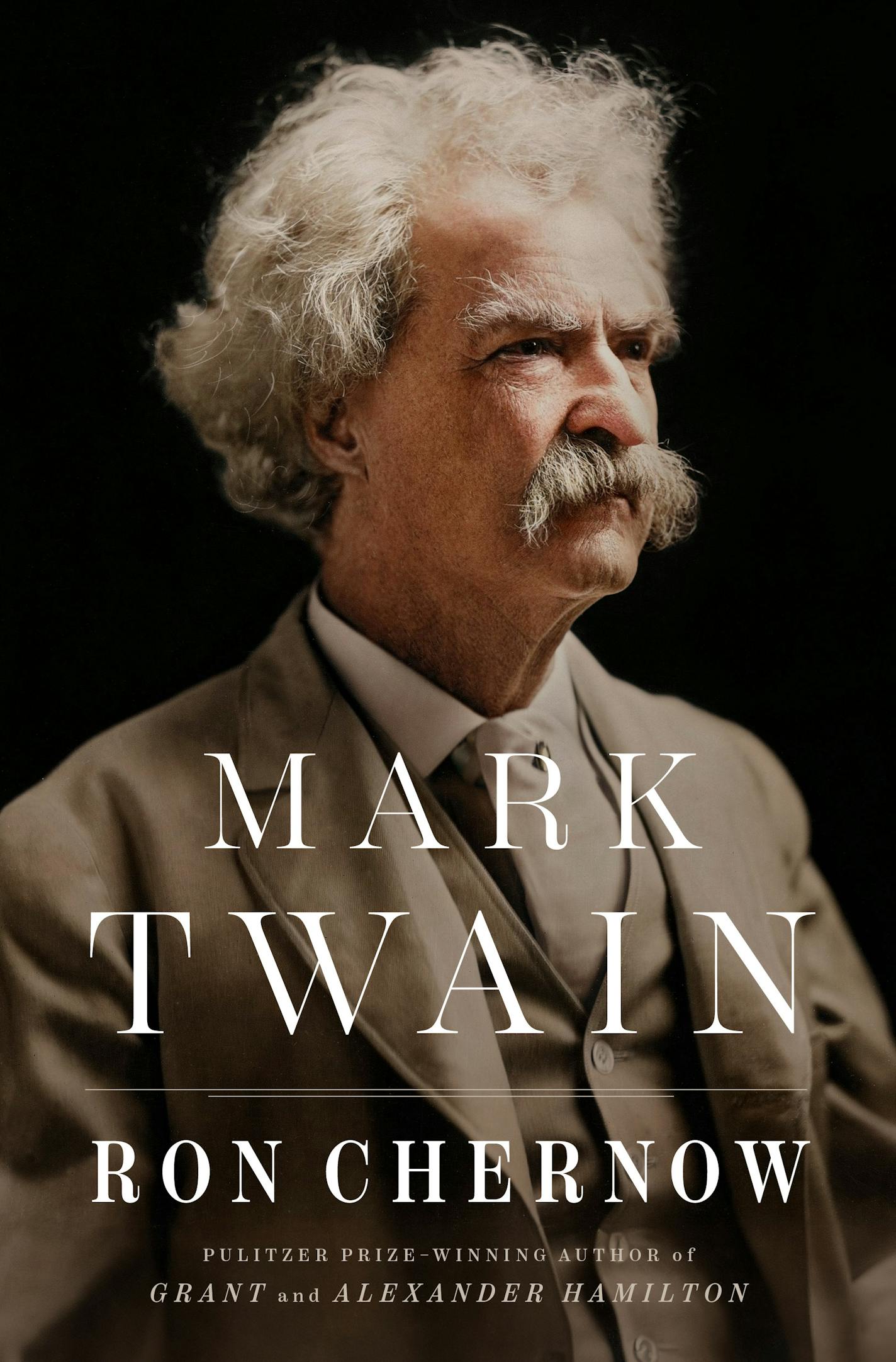 cover of Mark Twain features a color photo of Twain