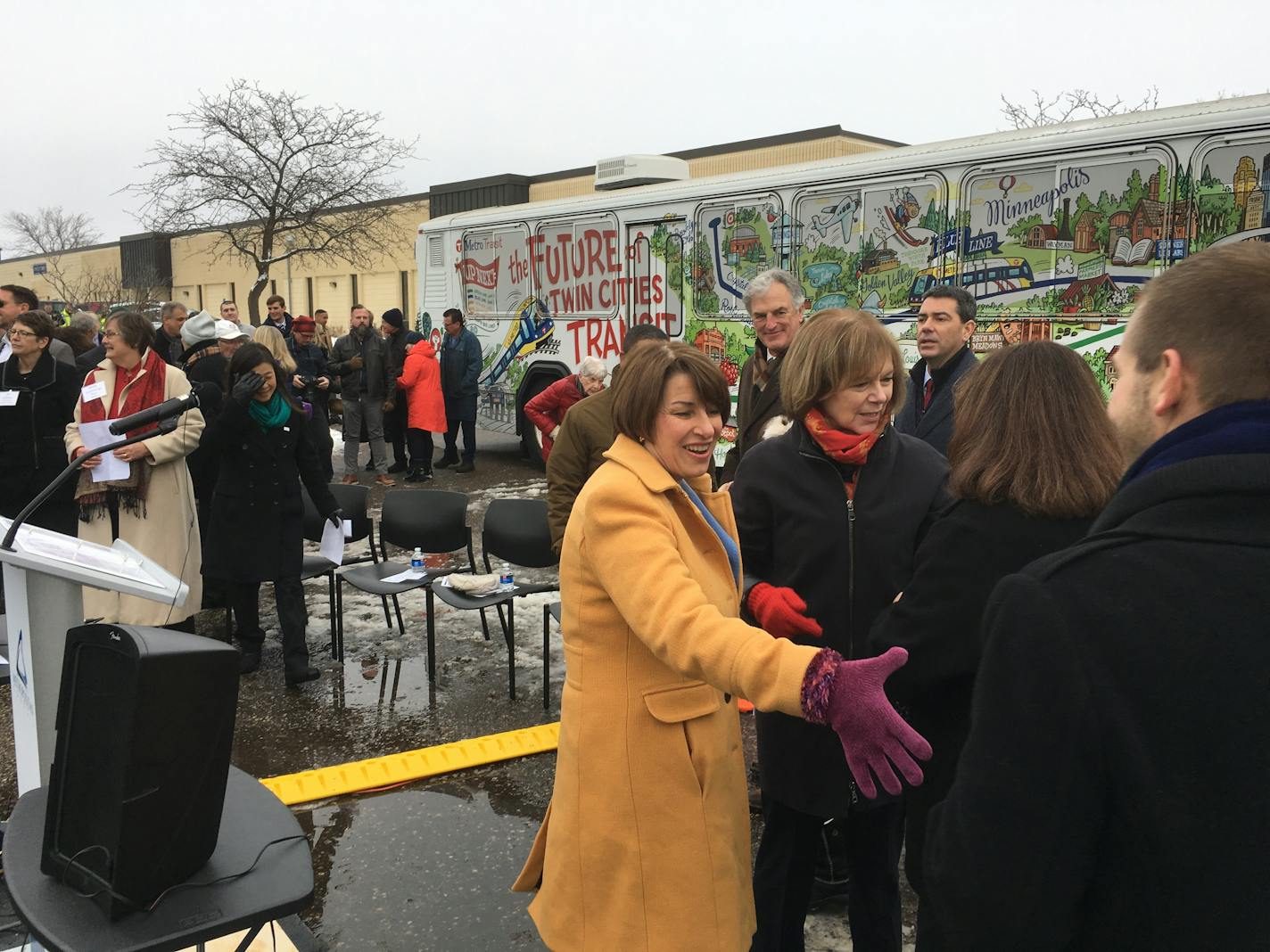 Sen. Amy Klobuchar and Sen. Tina Smith were two of the dignitaries
at the groundbreaking for the Southwest light rail Friday.