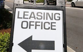 A leasing sign in front of an apartment in Fort Lauderdale, Fla. (Carline Jean/South Florida Sun Sentinel/TNS) ORG XMIT: 27469164W